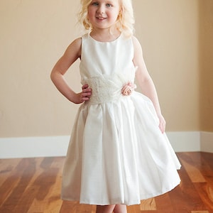 Nottingham Lace: Flower girl dress for wedding in cotton, silk or satin. 1920s flower girl dress. Bridesmaid dress. WORLD WIDE SHIPPING image 1