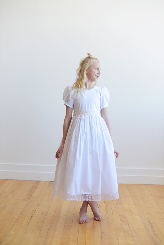 The Therese First Communion Dress in Pure Cotton With a Lace - Etsy UK
