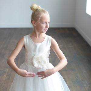 The Camellia Handmade to Measure Flower Girl Dress and First Communion Dress in White and Ivory image 3
