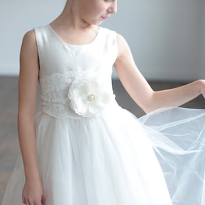 The Camellia Handmade to Measure Flower Girl Dress and First Communion Dress in White and Ivory image 1