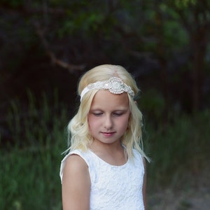 The Ella crystal diamante headband in ivory and white
