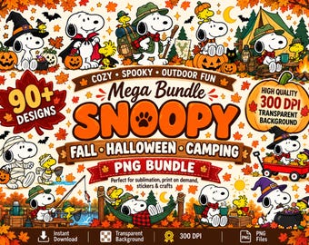 Snoopy png Bundle, Peanuts Christmas Clipart, Cozy Fall Snoopy png, Autumn png, Charlie Brown png, Sublimation Shirt Graphics