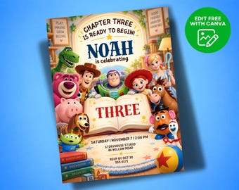 Toy Story Birthday Invitation Editable Canva Template Any Age Kids Birthday Invite Toy Theme Party Printable Digital Download