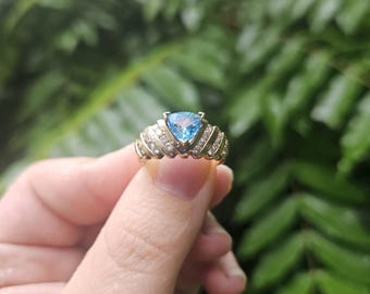 Topaz, Diamond and Gold Ring