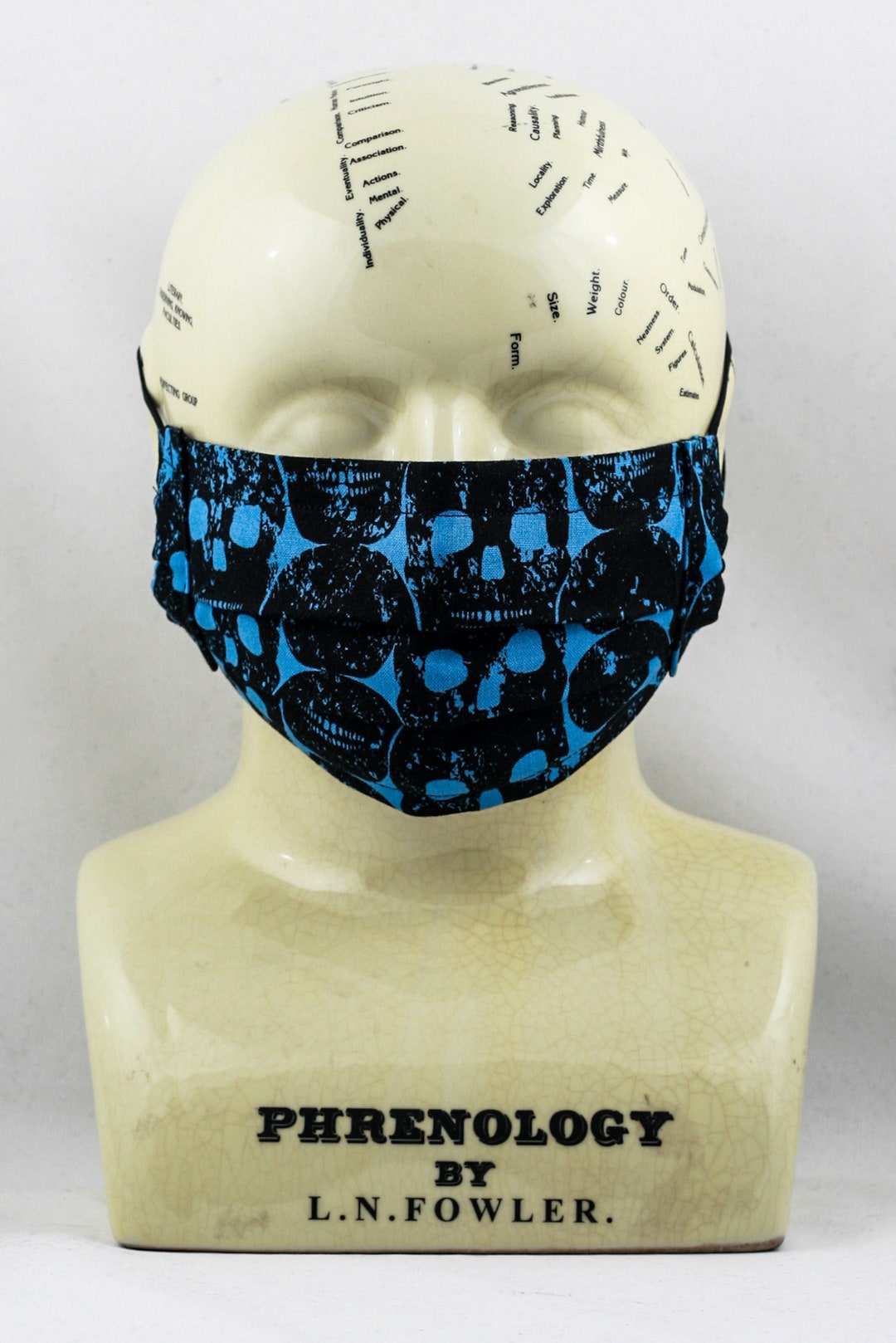 Skull Pattern Fabric Two Layered Pleated Face Covering - Etsy