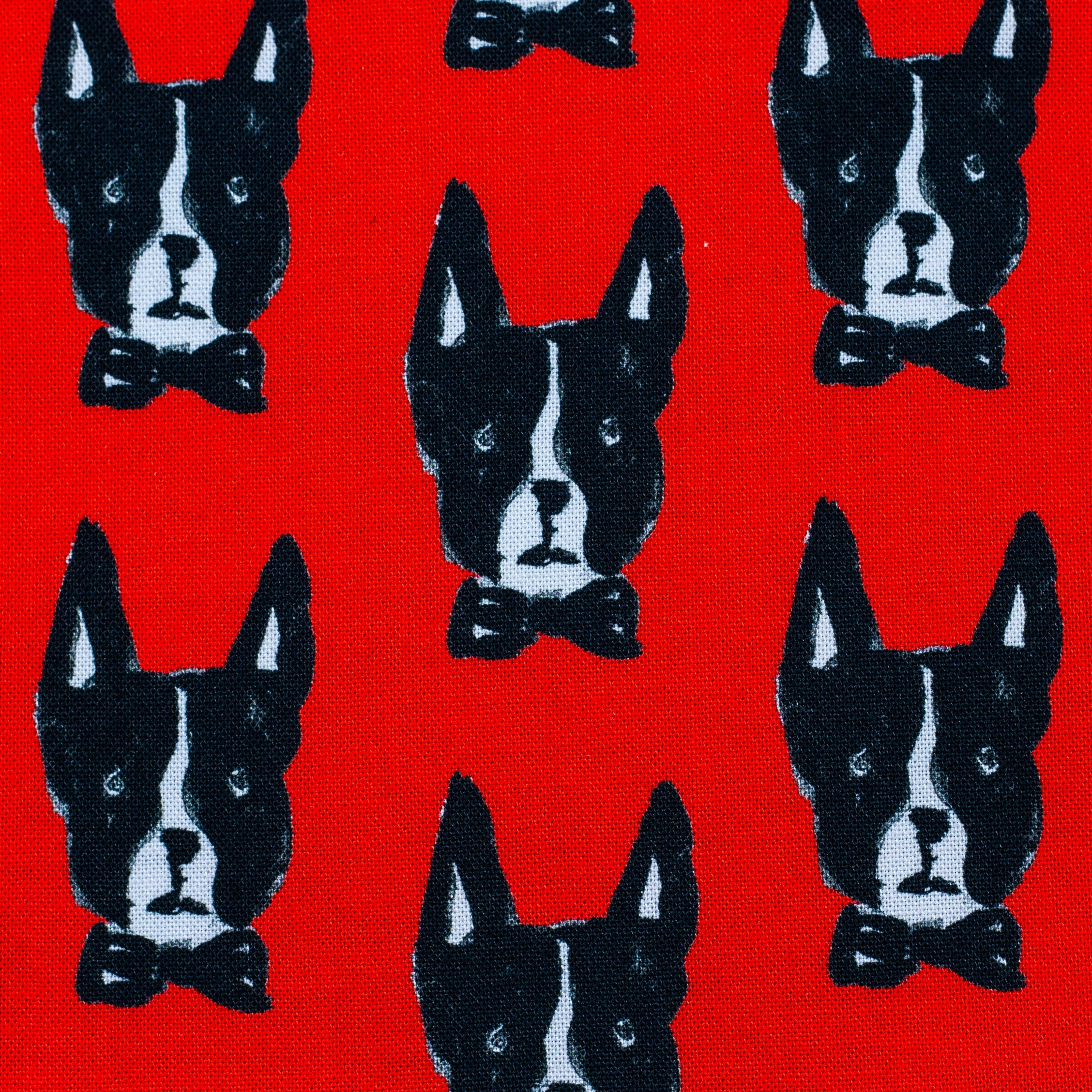 French Bulldog Pattern Fabric Two Layered Pleated Face Etsy Canada