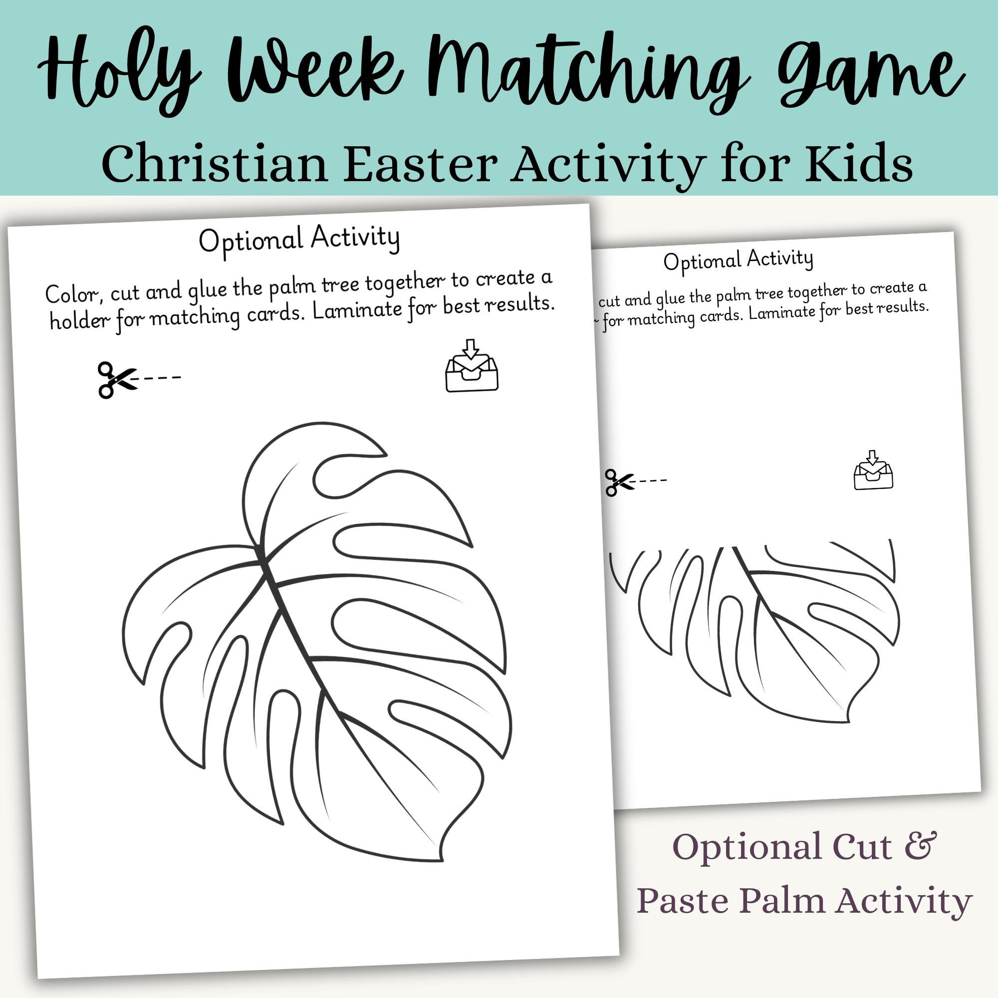 Holy Week Matching Game for Kids | Christian Easter Activity | Bible ...
