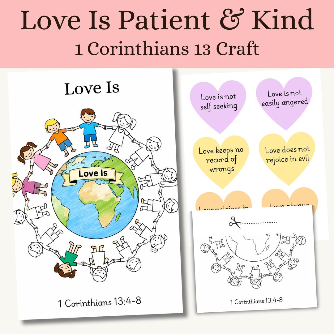 Love is Patient & Kind Craft | 1 Corinthians 13 Bible Activity for Kids ...