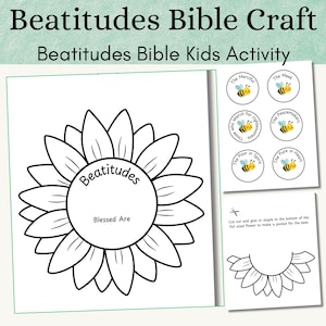 Beatitudes Coloring Craft for Kids | Matthew 5 Bible Lesson Printable | Christian Homeschool Activity | Sunday School Resource