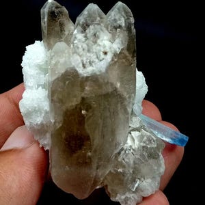 Natural Aquamarine With Smoky Quartz & Microlite Specimen From Afghanistan (74 Grams)