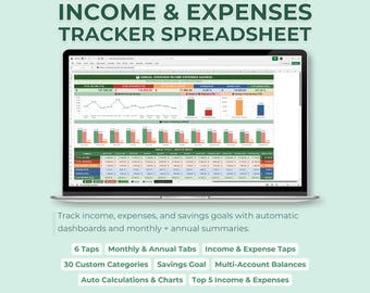 Ersparnisse Ziel Tracker Google Sheets Excel | Budget-Planer, Einnahmen- und Ausgaben-Tracker, Monatsplaner