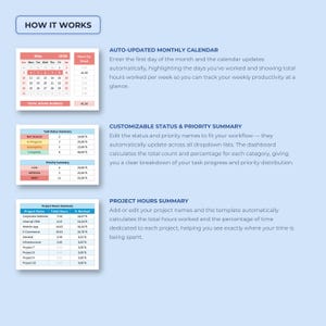 Daily Activity Log Excel Template | Employee Timesheet Tracker | Work Hours Planner Monthly Calendar Task Management | Google Sheets
