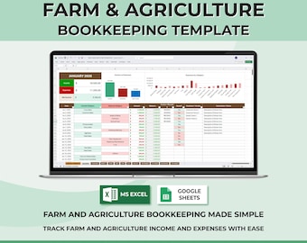 Hoja de cálculo de contabilidad agrícola y ganadera, registros financieros, registro de ingresos y gastos para cultivos, ganado, ranchos y fincas, hojas de cálculo de Excel y Google.