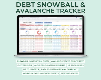 Debt Payoff Tracker Spreadsheet, Debt Tracker Excel, Google Sheets Debt Tracker, Personal Finance Spreadsheet, Debt Reduction Planner