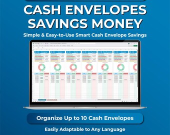 Cash Envelope Tracker Spreadsheet, Digital Cash Envelope Budget, Google Sheets Savings Tracker, Envelope Budget Spreadsheet, Money Goals