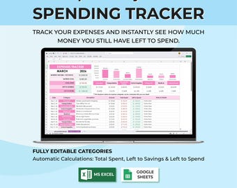 Monatliche Spending Tracker Tabelle für Excel & Google Sheets