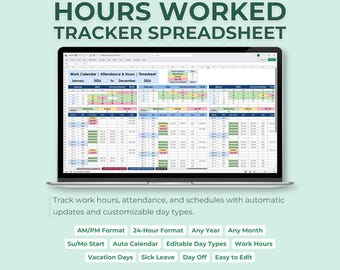 Employee Schedule Template Excel Google Sheets, Shift Planner Spreadsheet, Weekly Work Calendar, Staff Attendance Tracker, Workday Log Book