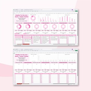 Weekly Planner Excel & Google Sheets Template, to Do List Tracker, Task ...