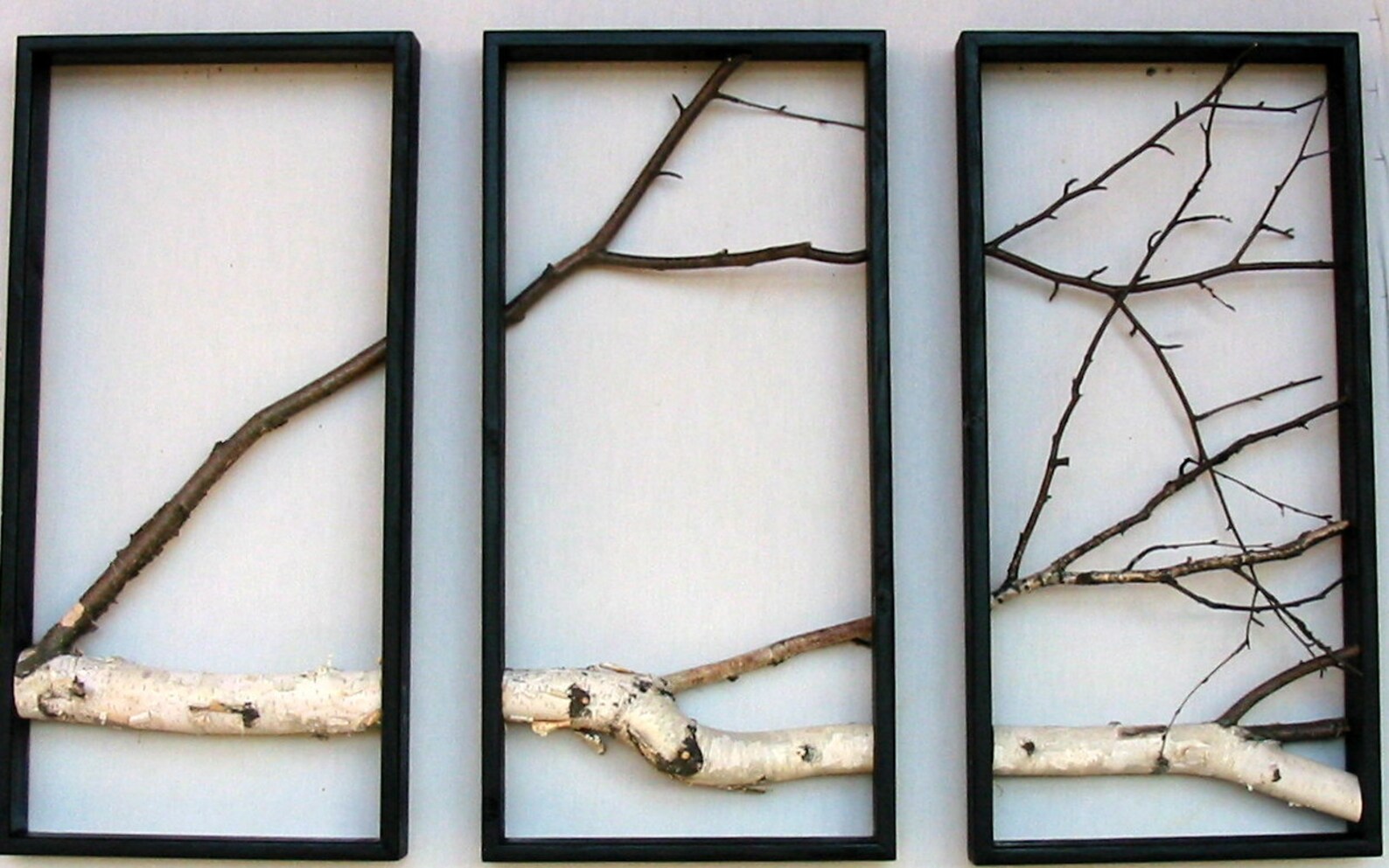 Birch Branch Wall Hanging TriptychOriginal Art Rustic Art Etsy