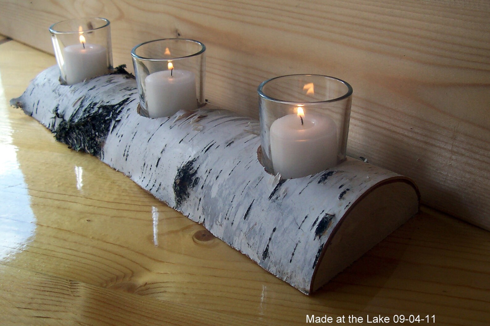 Birch Half Log Votive Candle Holder Shabby Chic Rustic Etsy