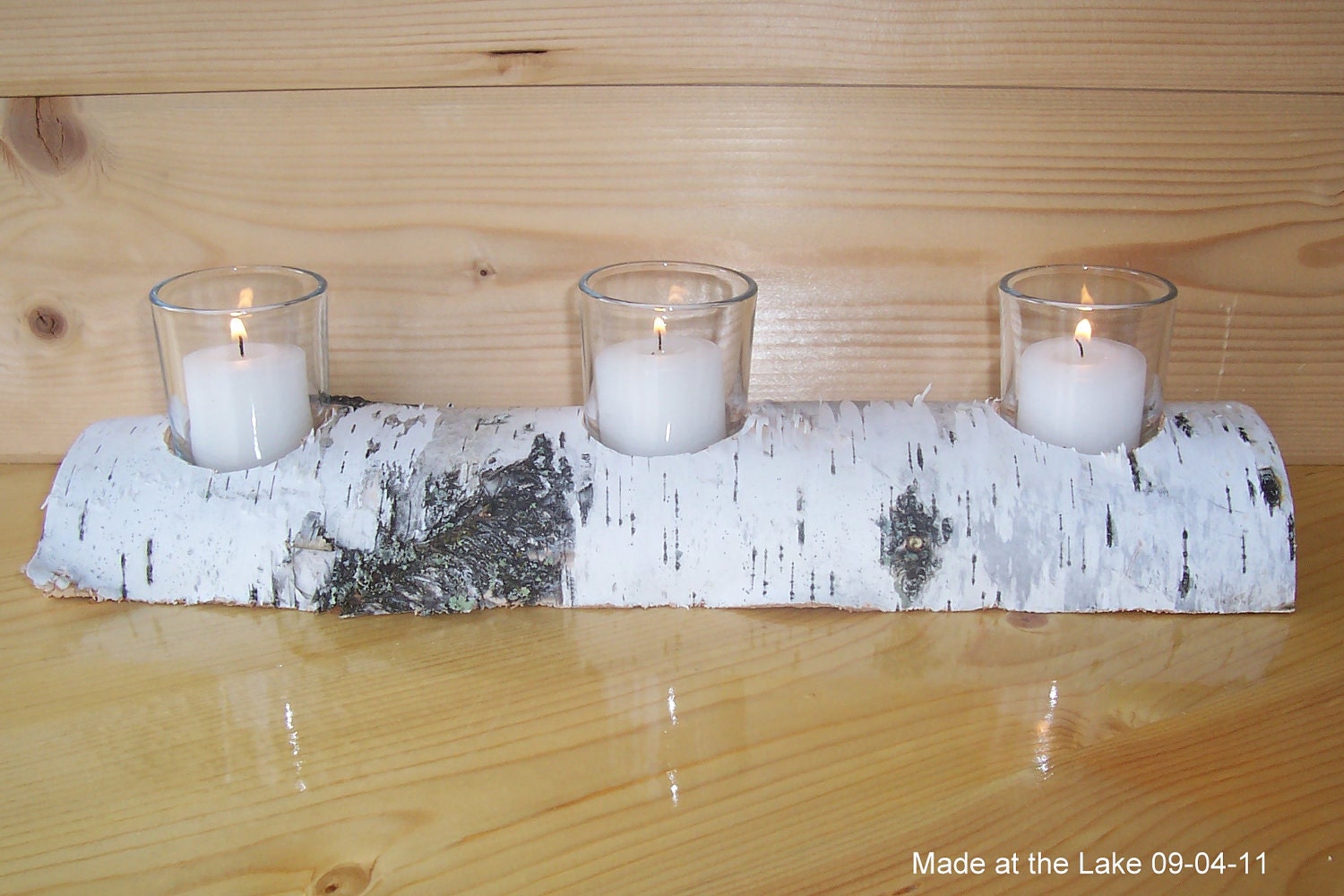 Birch Half Log Votive Candle Holder Shabby Chic Rustic Etsy