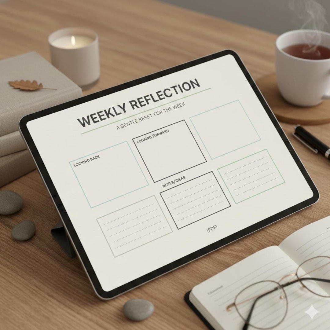 Minimal Weekly Reflection Sheet – A Gentle Reset for the Week (PDF) - Etsy