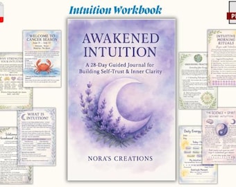 28-Day Guided Intuition Workbook | Self Discovery Journal (Digital PDF)