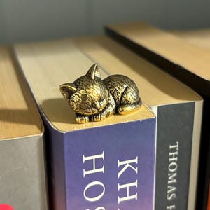 Brass Snoozing Cat - ‘Gift Ready’ with Small Gift Pouch or Gift Box