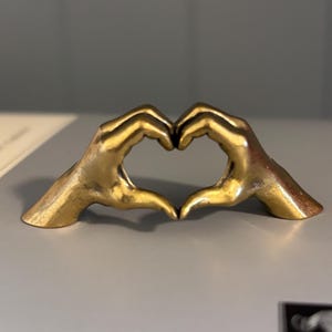 Solid Brass Heart Shape Forming Hands - With Small Gift Box