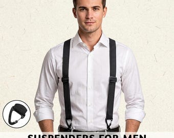 Suspenders For Men Heavy Duty, X Shape Back Hidden Suspender 1.5 Under Clothing