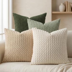 Soft Boho Style Decorative Pillow Covers, Modern Geometric Knitted Throw Cushion Cover