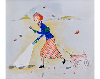 Sleuthing, Archival, 8x7 Art Print...