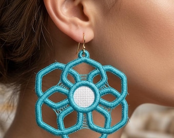 Diseño de bordado a máquina de pendientes de encaje Freedom Beach (descarga digital)