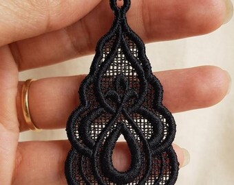 Free-Standing Lace Flower Earring Embroidery Design (Digital Download)