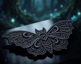 Death's Head Moth Lace Earrings: Gothic Beach Style Machine Embroidery Design (Digital Download)
