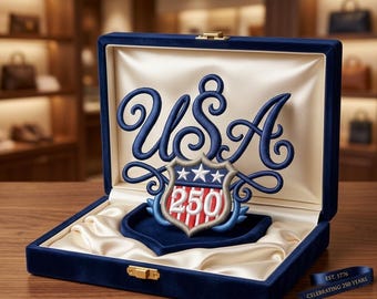 USA Lace Earrings Machine Embroidery Design: Patriotic Script Shield (Digital Download)