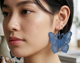 Butterfly Lace Earrings Machine Embroidery Design – Free Standing Jewelry Pattern (Digital Download)