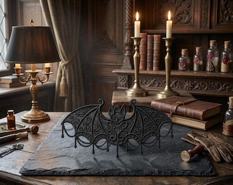 Boucles d'oreilles en dentelle de plage gothique avec motif de chauve-souris en filigrane, broderie machine, motif Halloween, fichier numérique DST PES