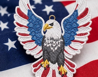 Eagle Freedom Beach Lace Embroidery Design (Digital File)