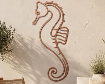 Seahorse Metal Wall Art, Coastal Outdoor Wall Decor, Beach House Patio Decor, Ocean Lover Gift, Sea Animal Art