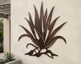 Väggkonst i metall från sydvästra USA, dekoration med agave, modern utomhusupphängning