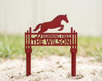 Personlig skylt för hopphästgård | Anpassad stålgrinddekoration