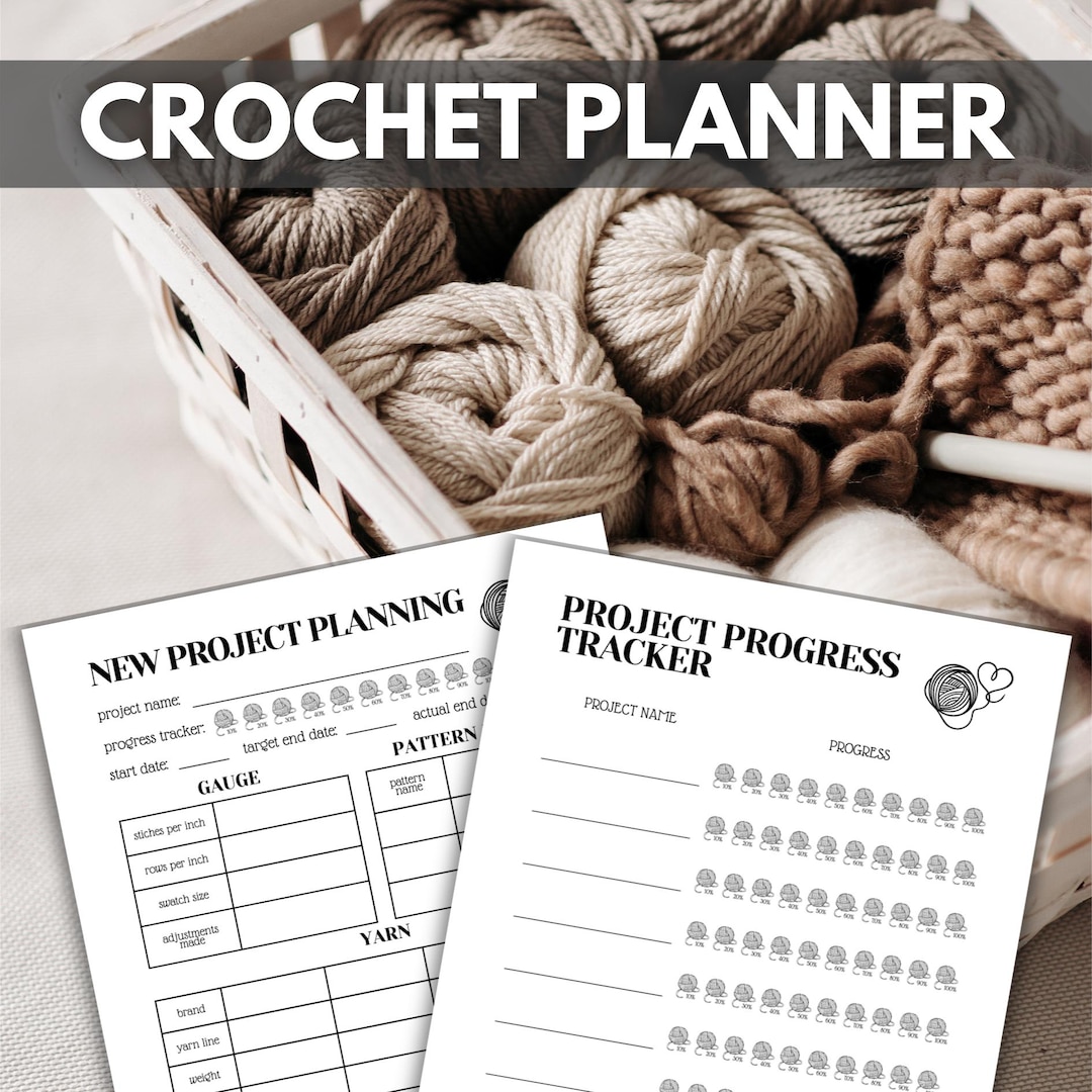 Crochet Planner Stitch Library Swatch Gauge Tracker Yarn Inventory ...