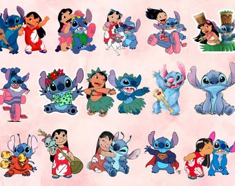 Clipart acquerello di Lilo e Stitch, Clipart di Lilo e Stitch, Lilo carino PNG, Stitch PNG, Angelo PNG, Stitch Lilo disegnato a mano, Clipart acquerello