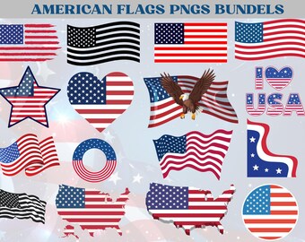 Pacchetto di clipart della bandiera americana PNG, bandiera USA grunge, clipart degli Stati Uniti, bandiera americana, scarica la bandiera USA in difficoltà, download digitale istantaneo