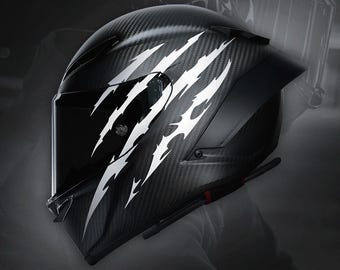 Helmaufkleber „Klaue“ – Aggressiver Motorradhelm-Aufkleber – Vinyl-Grafik zum Kratzen – Universeller Helmaufkleber – Stil auswählen: Predator – Sinner