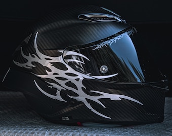 VANTA - Neo Tribal Helmet Decal – Modern Helmet Sticker Kit – Aggressive Vinyl Graphic – Helmet Design - Helmet Decal - Helmet Sinner Decal
