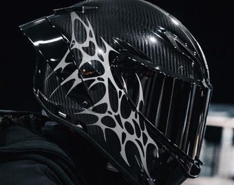 Apex Neo Tribal Helmaufkleber – Motorradhelm-Aufkleber-Set – Auffällige Vinylgrafik – Wasserdichtes Motorradhelm-Design – Stil auswählen