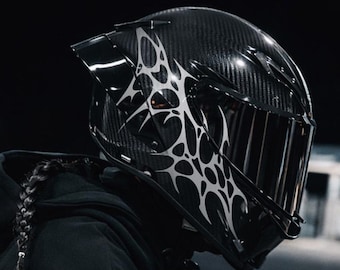 Neo Tribal Helmet Decal – Modern Helmet Sticker Kit – Aggressive Vinyl Graphic – Helmet Design - Helmet Decal - Helmet Sinner Sticker Decal