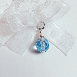 Something Blue charm, bouquet charm, bridal shower gift, something blue for bride, garter charm, something blue keepsake, gift for bride